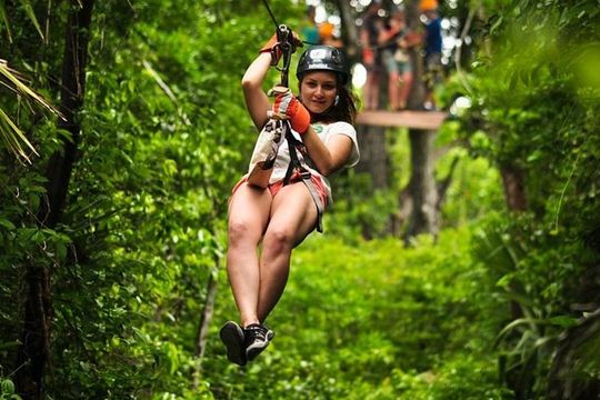 Adrenaline Day! ATV (Single) Ziplines & Cenote Swim From Cancun