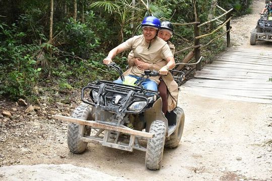 Shared ATV Tour Ziplines and Cenote with Lunch