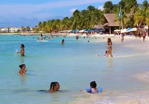 Isla Mujeres Catamaran Tour with Snorkeling at MUSA, Buffet Lunch & Open Bar