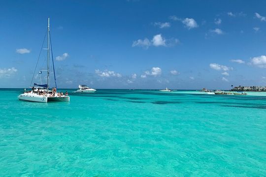 Catamaran Party on the Caribbean Sea to Isla Mujeres