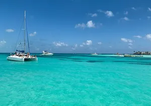 Catamaran Party on the Caribbean Sea to Isla Mujeres