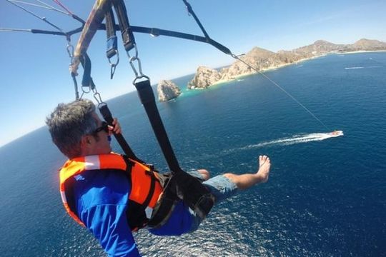 Single, or Double PARASAILING in Cabo with Views of The Arch