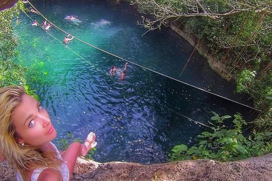 3 adrenaline activities Atvs Zipline and a swim experience in a cenote