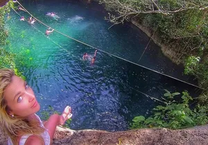 3 adrenaline activities Atvs Zipline and a swim experience in a cenote