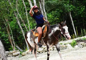 4 activities in 1 Horse Riding, ATV Shared, Cenote & Ziplines from Cancún