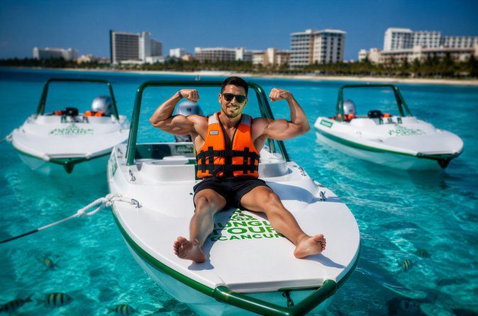 Speedboat Excursion: Thrilling Drive in Cancun Lagoon!
