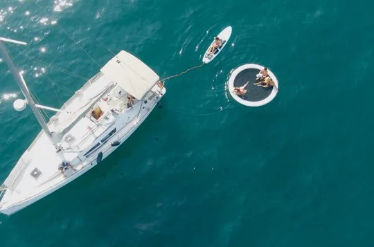 Marbella Private Sailboat: Paddle Board and Pool in the Sea (10 pax)