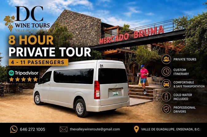 8 Hour Private Tour 4 - 11 passengers