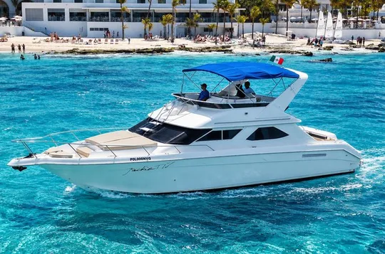 Deluxe Yacht 48FT with FlyBrige Rental in Cancun