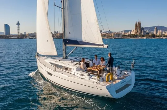 Barcelona: 1-hour small group sailing trip with drinks and snacks