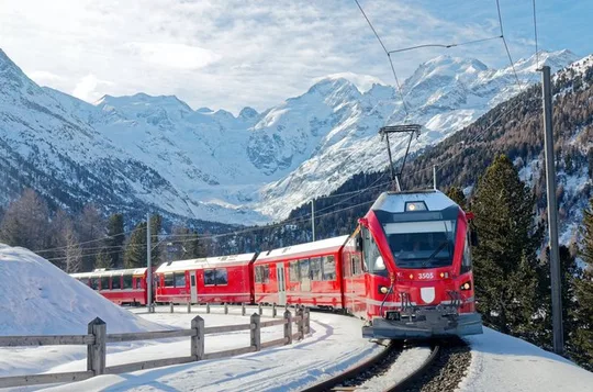 St Moritz & Swiss Alps Day Trip with Bernina Red Train from Milan