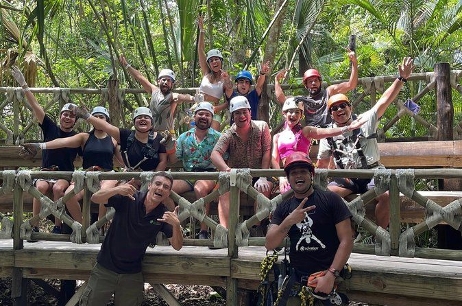 Zipline adventure with bungee swing, sacred cenote and snack