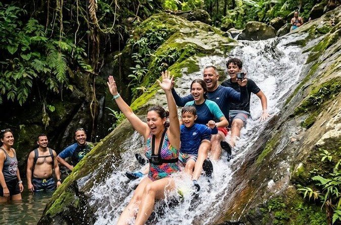 El Yunque: Waterslide and Plus Beach Round Trip