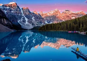 Sunrise at Moraine Lake & Lake Louise from Calgary/Canmore/Banff