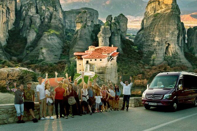 Athens: Meteora Monasteries Day Trip Caves, Seaside Stops & Lunch