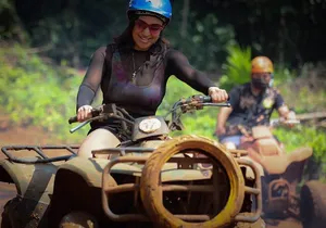 ATV Jungle with Ziplines, Cenote, Transportation