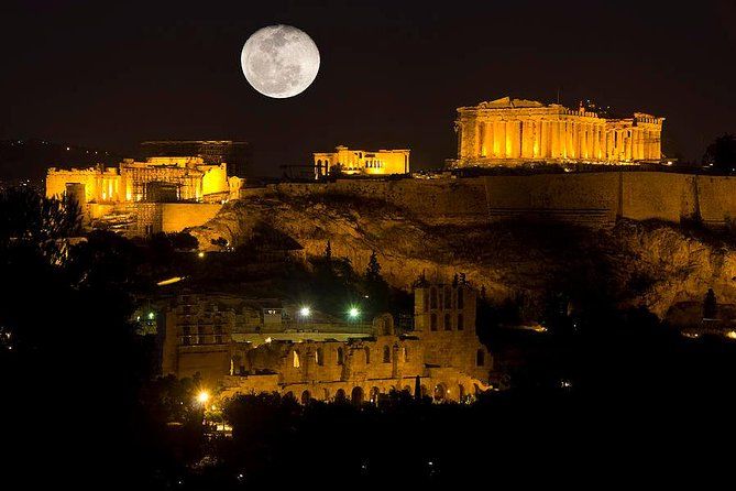 Athens By Night Driving Tour (Highlights), and Dinner time
