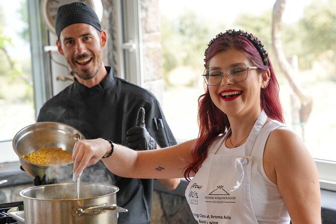 Santorini Cooking Lesson with Chef and a Bottle of Wine