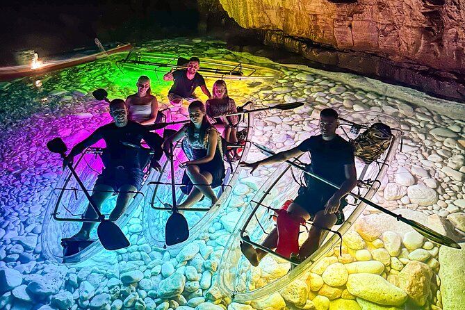 Pula: Sunset/Night-time Illuminated Transparent Kayak Tour