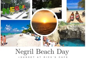 Negril Private and Public Beach with Ricks Cafe from Montego Bay