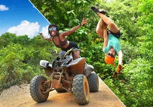 ATV Jungle Adventure with Ziplines, Cenote & Tulum Pickup