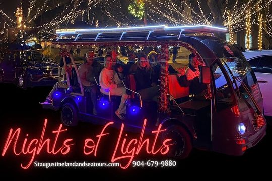 St. Augustine Night of Lights by Electric Cart