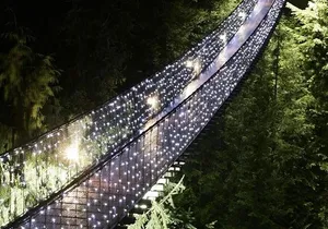 Vancouver Capilano Canyon light and peak of Christmas in Grouse mountain