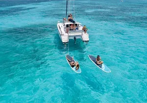 Cancun to Isla Mujeres Private Catamaran Cruising Snorkeling Fun!
