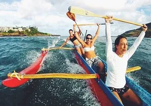 Outrigger Canoe Surfing at Kalapaki Beach