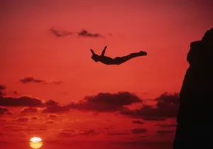 Different Versions of Sunset in "La Quebrada" High Cliff Divers