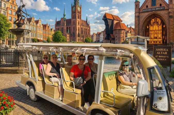 Gdansk: 2H City Sightseeing Tour LIVE GUIDED by Buggy/Golf cart