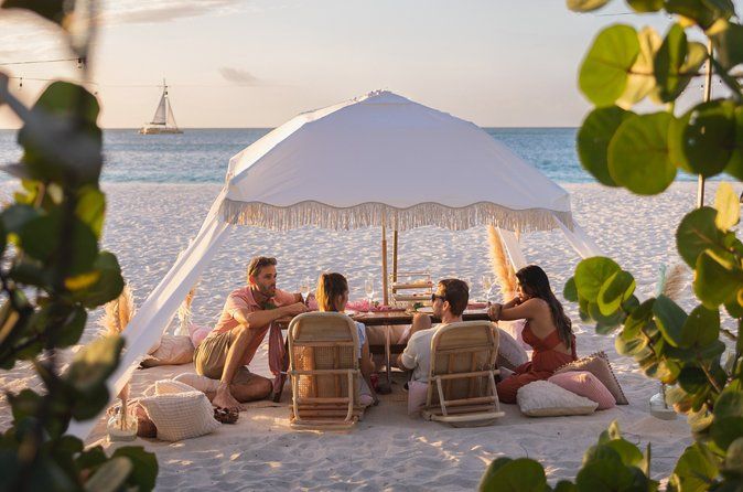 Aruba Eagle Beach Romantic Sunset Picnic in a Luxury Cabana