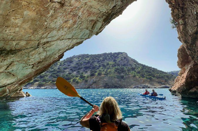 Naxos Kayak Tour to Rina Cave with Snorkeling and Homemade lunch
