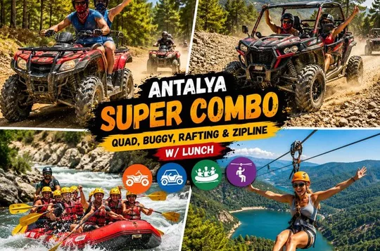 Side Combo Tour Adventure Rafting Quad Zipline Exprience