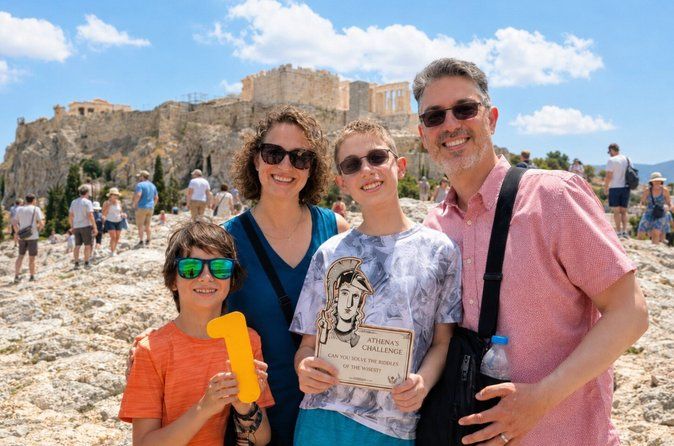 Athens Family Mythology Treasure Hunt and Tour w Food Stop