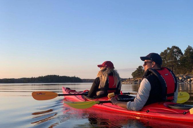 Sunset Kayak Tour in the Stockholm Archipelago + Swedish Fika