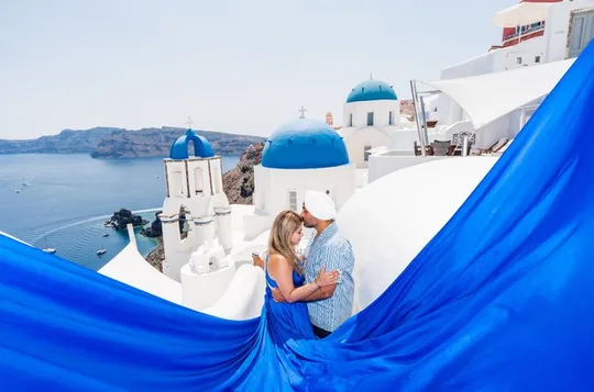 Flying Dress Private Photoshoot Santorini