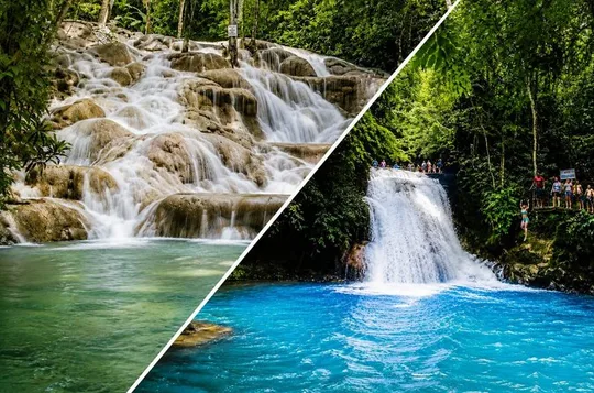 Dunn's River Park & Blue Hole Waterfall Combo from Montego Bay