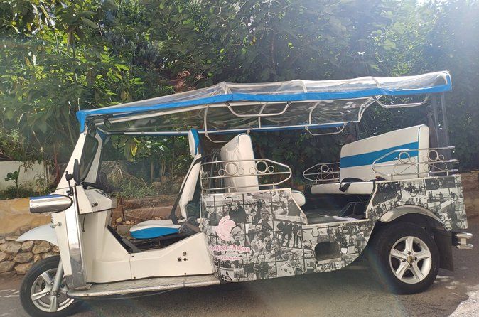 1-hour private eco tuk-tuk tour for up to 6 people through Lisbon