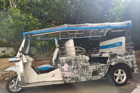 1-hour private eco tuk-tuk tour for up to 6 people through Lisbon