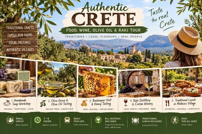 Crete: Olive Oil, Soap, Wine, Raki - Flavorful Culinary Journey