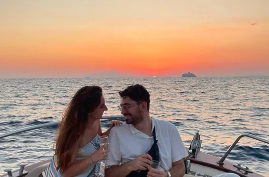 The Golden Hour: Sorrento's Sunset with Caprese cake