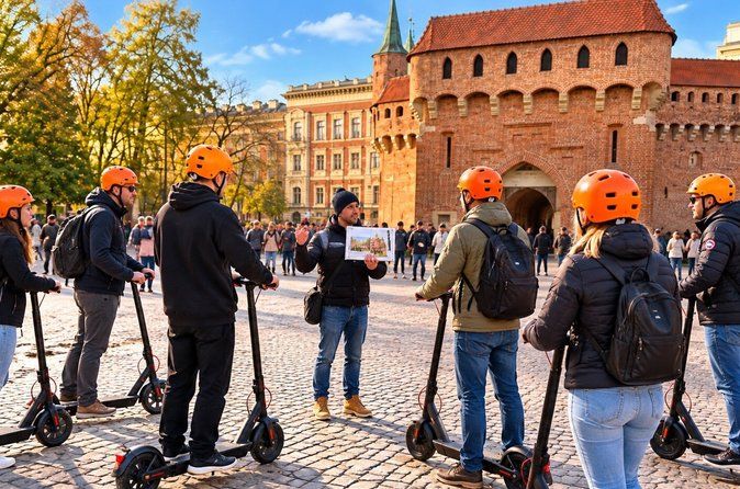 Krakow E-Scooter Tour: Old Town & Kazimierz Guided (2h or 4h)