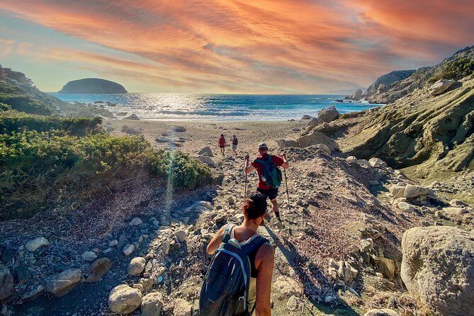 Small Group Hiking Sunset in Monolithos