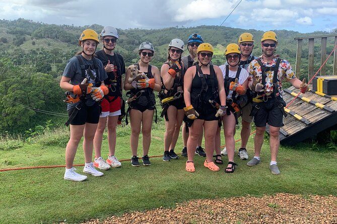 Zip line with 7 waterfall
