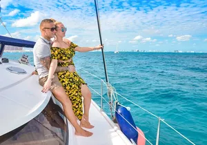 Isla Mujeres Catamaran Tour with Open Bar, Lunch and Snorkeling