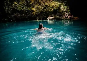 Blue Hole Mineral Spring plus Weed Farm Combo Tour with Transportation