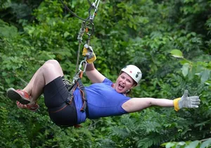 Zipline Canopy & Dunn's River Falls Guided Tour with Admission from Montego Bay