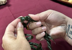 Ti Leaf Bracelet Craft Class on Maui