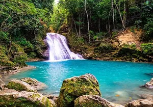 Blue Hole Secret Fall and Dunn's River Falls Combo Tour Ocho Rios